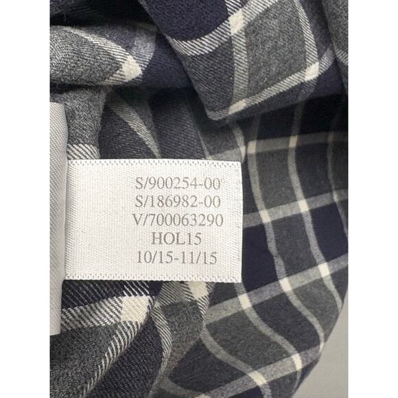 Banana Republic Button Up Plaid Shirt Slim 100% Cotton Black Gray Plaid Men's L - Picture 6 of 6
